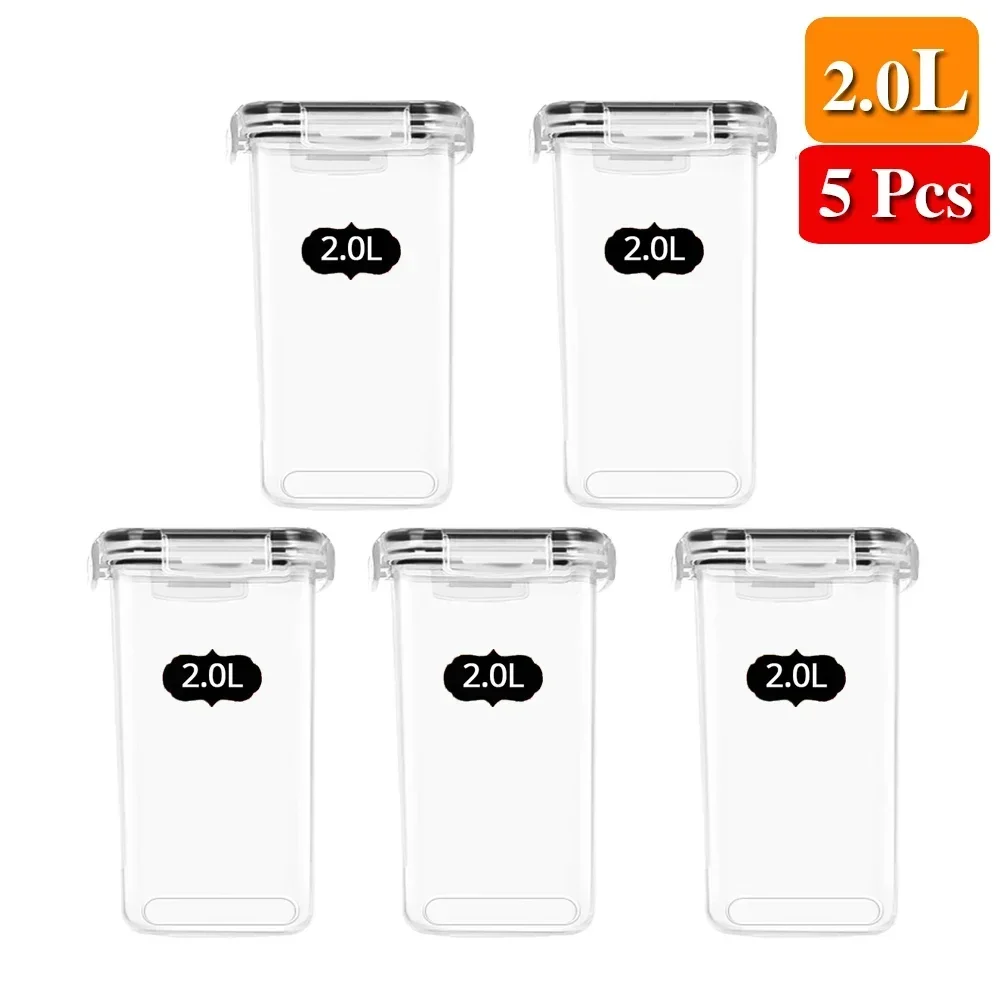 Food Storage Containers Kitchen Organizer and Storage Container with Lids Refrigerator Noodle Box Tank Sealed Cans 5Pcs Set: Dark Khaki