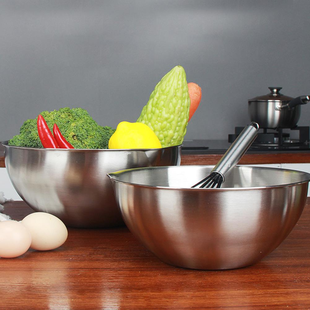 304 Stainless Steel Mixing Bowls Nesting Storage Bowls Set Kitchen Salad Bowls Cooking Bowl Baking Accessory with Scale
