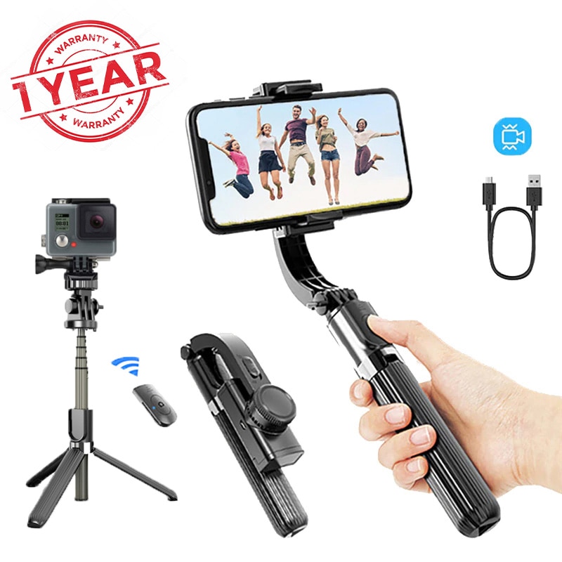 UPMOSTEK L08 stabilizzatore cardanico per telefono Action Camera elimina agitare treppiede Bluetooth Selfie Stick per Smartphone DSLR Gopro