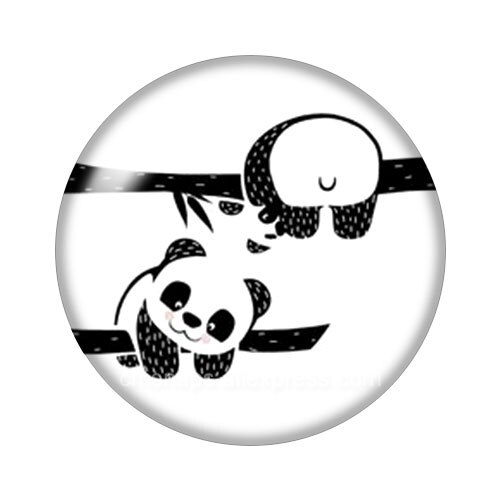 Lovely Panda 18mm snap buttons 10pcs mixed round photo glass cabochon style for snap button jewelry: DB1096-02