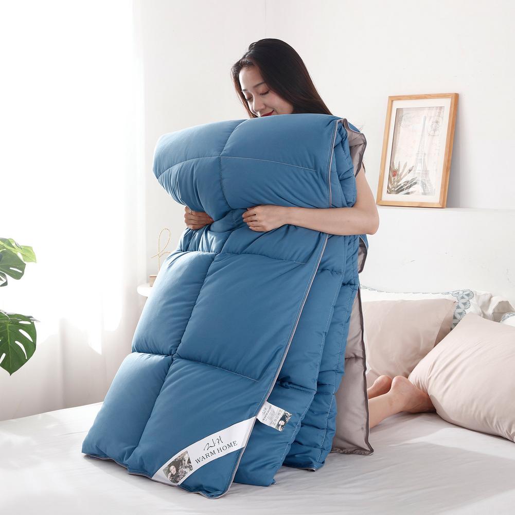 Pur coton vers le bas velours duvet d'oie couette hiver étudiant dortoir hôtel chambre couette vers le bas couette