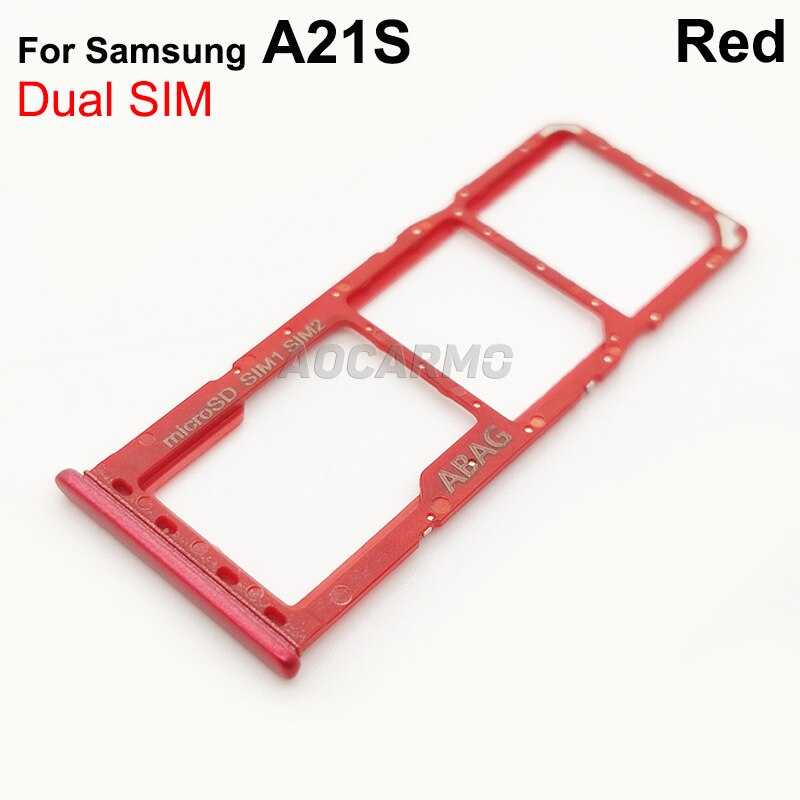 Aocarmo supporto per lettore SD per Slot per schede Sim per Samsung Galaxy A21S A217 supporto per doppio vassoio per schede SIM