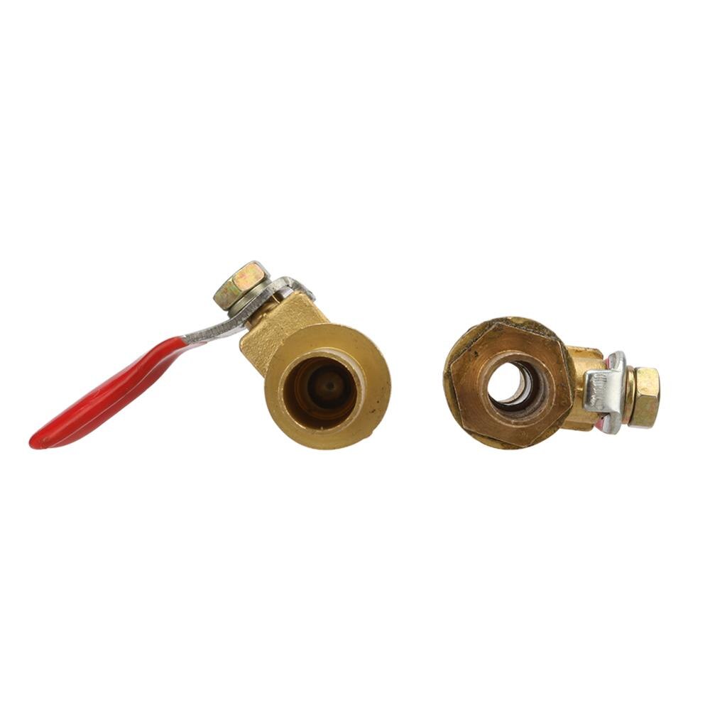 Punainen kahva venttiili 8mm 10mm letku piikkipalloventtiili inline messinki vesi öljy ilma kaasu suora sulkupalloventtiili putkiliittimet