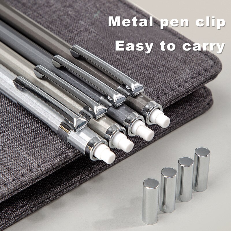 Deli Metal Mechanical Pencil 0.5 0.7mm Lead 2B Drawing Writing Activity Pencils For Artist School And Office Stationeries