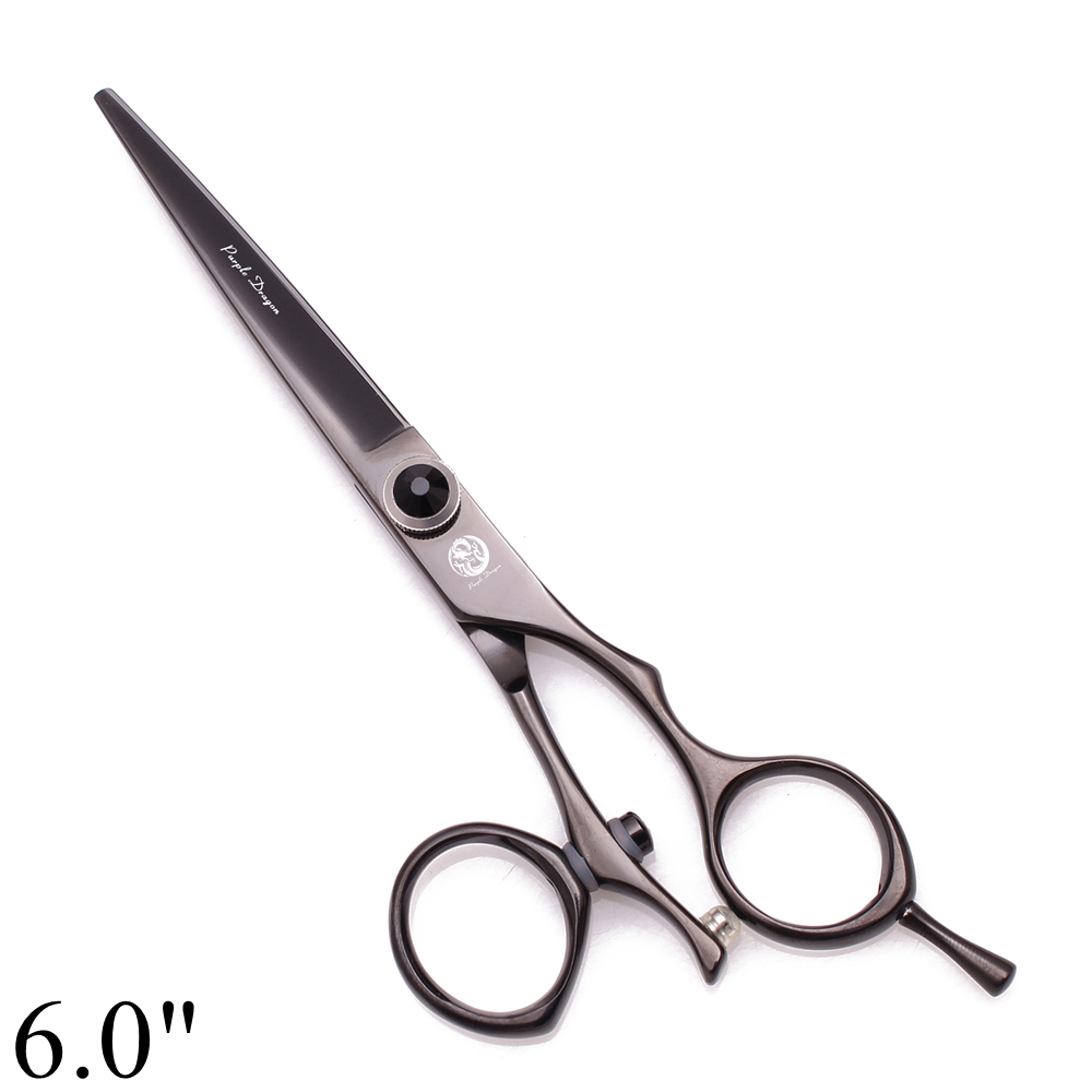 Tijeras profesionales de peluquería 5,5 "6" dragón púrpura JP 440C tijeras de corte de pelo de pulgar giratorio tijeras de adelgazamiento de peluquero Z9019: Gris