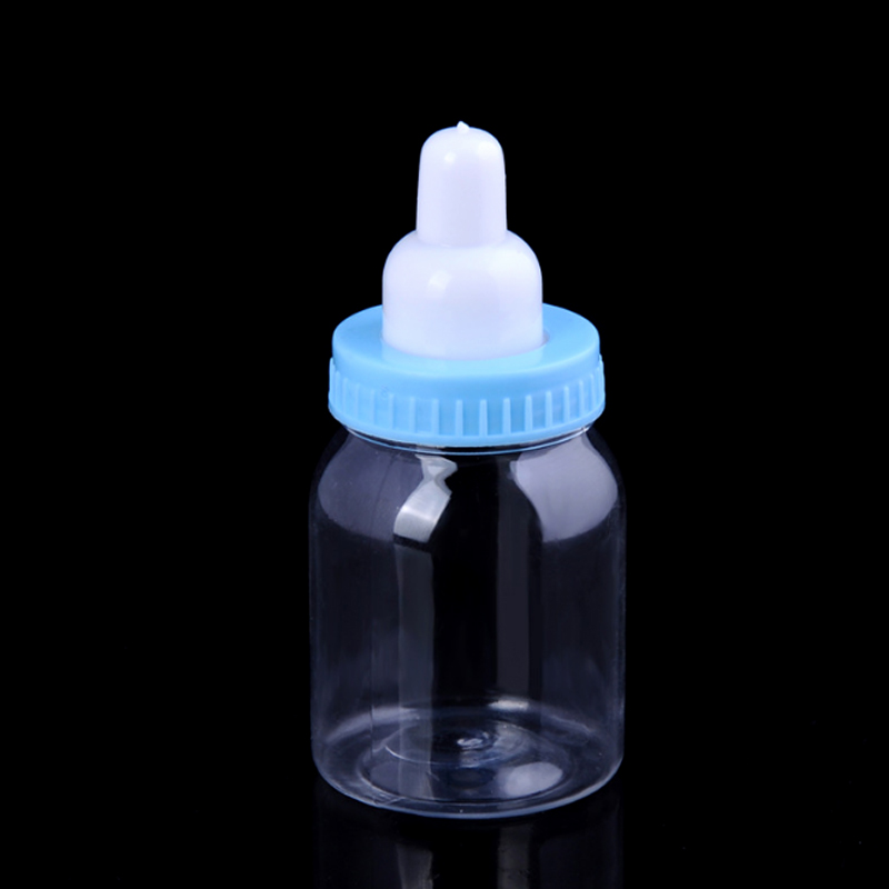 3/6/12/24pcs European baby birthday candy box bottle transparent box sugar storage box party decoration: Blue 1 / 6PCS