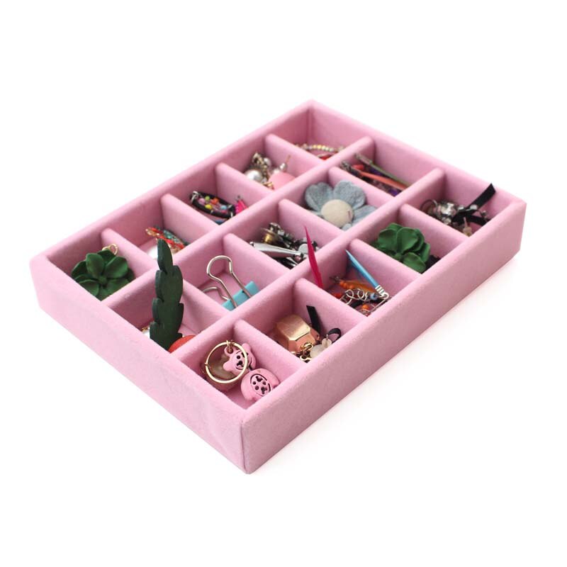 Small Jewelry Tray Ring Necklace Storage Organizer Bracelet Watch Display Drawer Stuff Finishing Multi-functional: 15 Grids Plate 2