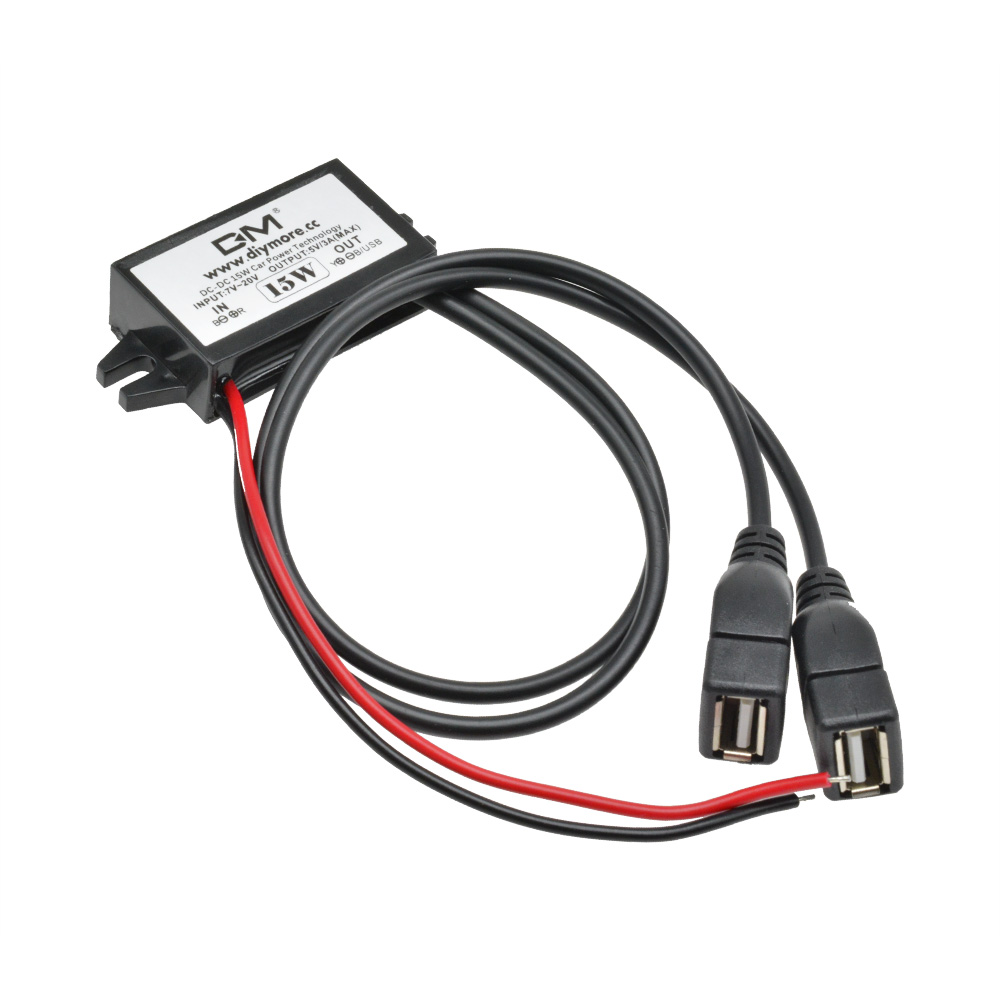 Convertor auto dc -dc 12v to 5v 3a 15w , sursă de alimentare buck, adaptor micro usb mascul/femelă, protecție auto: Roşu