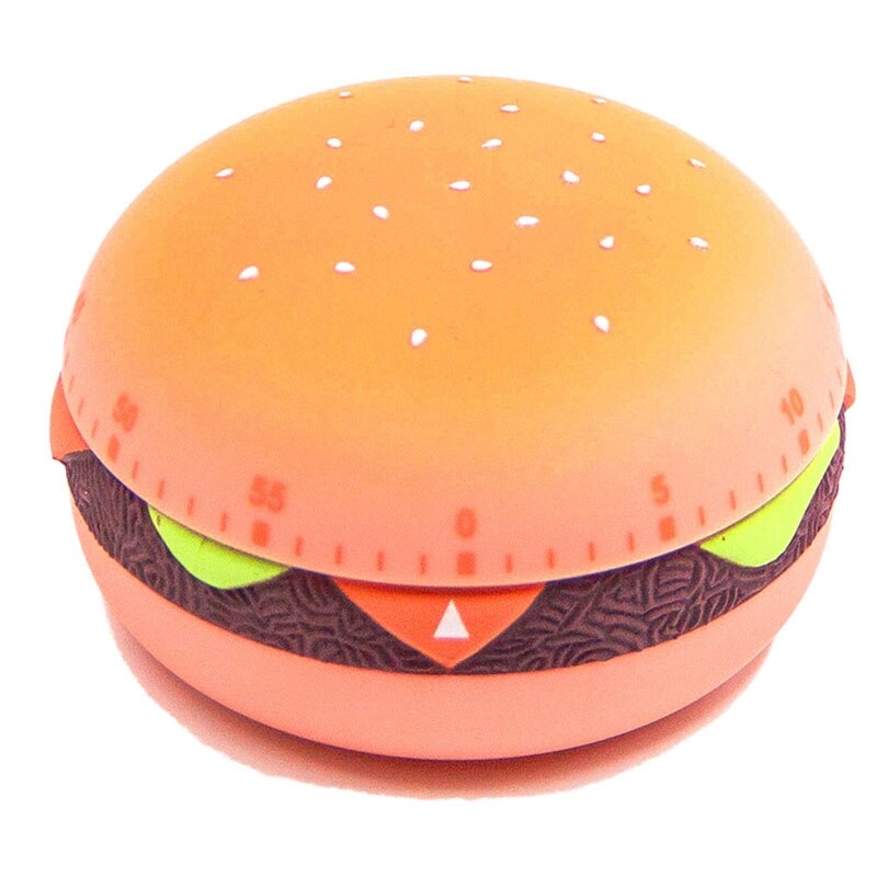 Reminder Alarm Clock Cartoon Cute Burger Shape Digital Timer Kitchen Cooking Countdown Multifunctional: Orange