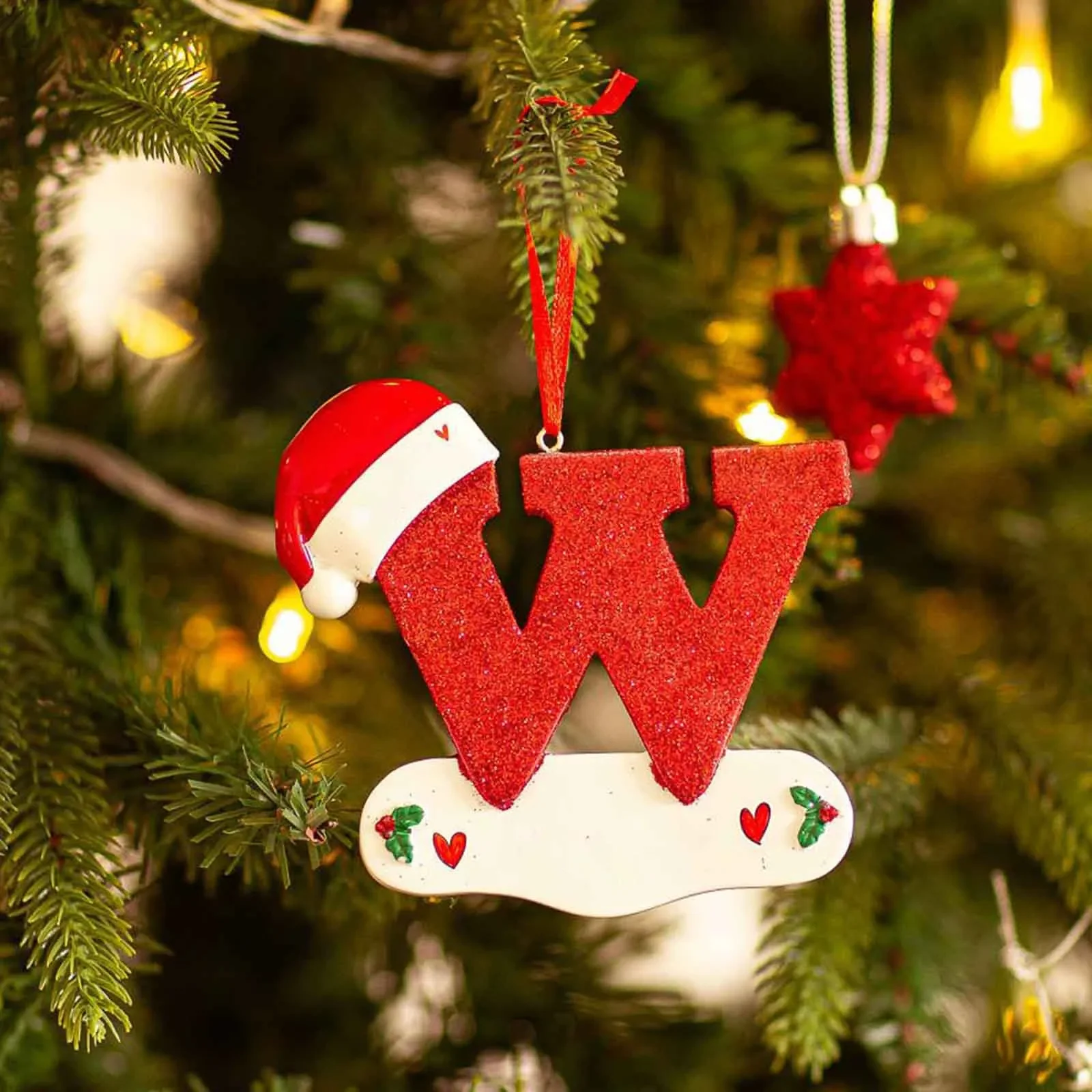 Christmas Tree Decoration Letter Pendant 26 Letters Home acrylic DIY Pendant Xmas Year Decor Ornament navidad: DEEP BLUE