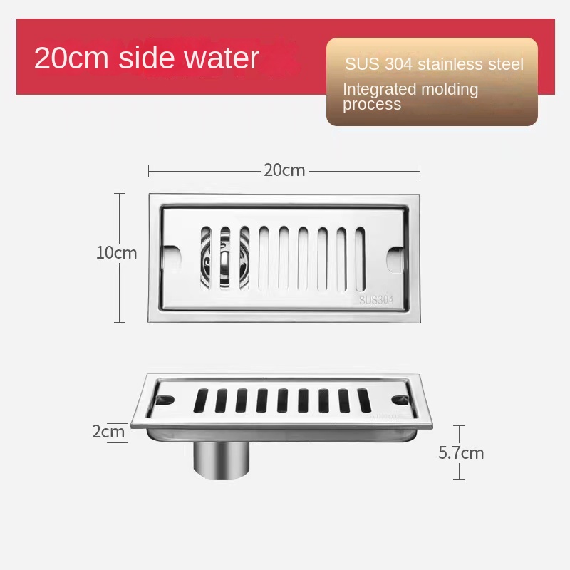 Strip Extended Floor Drain Stainless Steel Large Displacement Anti-Odor Barrier Hair Floor Drain Hotel Family Bathroom Balcony: Yellow