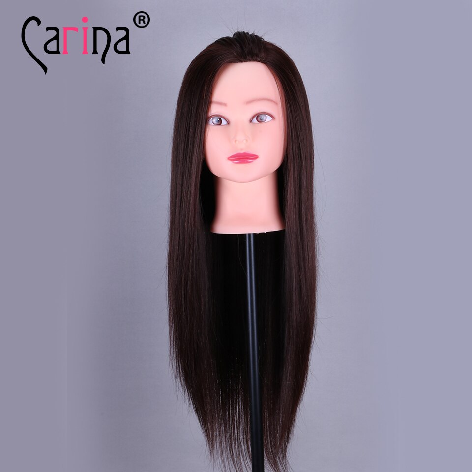 55cm Sythetic Haar Training Hoofd Mannequin Voor Kapsels Kappers Hoofd Met Haar Pop Vrouwelijke Mannequin Hoofd Voor Dummy
