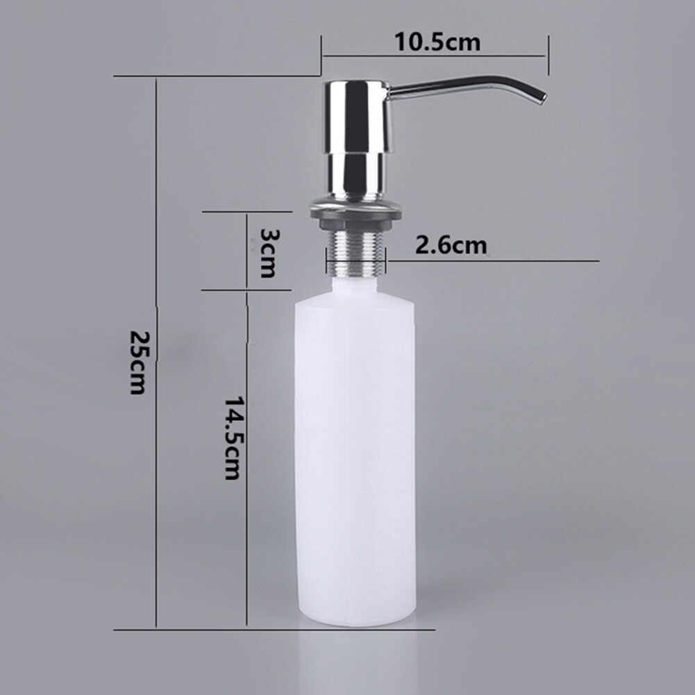 300Ml Sink Ingebouwde Plastic Zeepdispenser Vloeibare Wasmiddel Lotion Pomp Fles voor Badkamer en Keuken