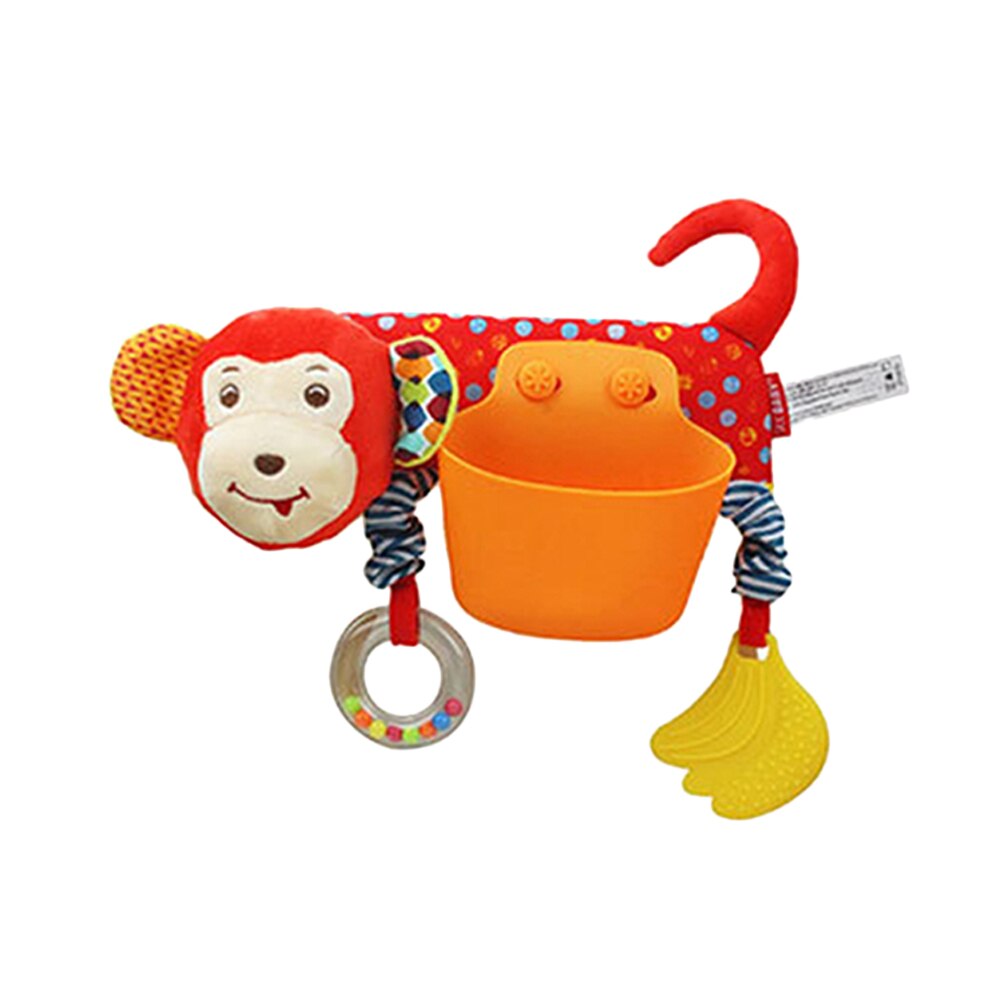 Born Baby Crib Educational Wrap Around Rattle Teether Storage Pocket for Baby(Monkey Pattern): Default Title