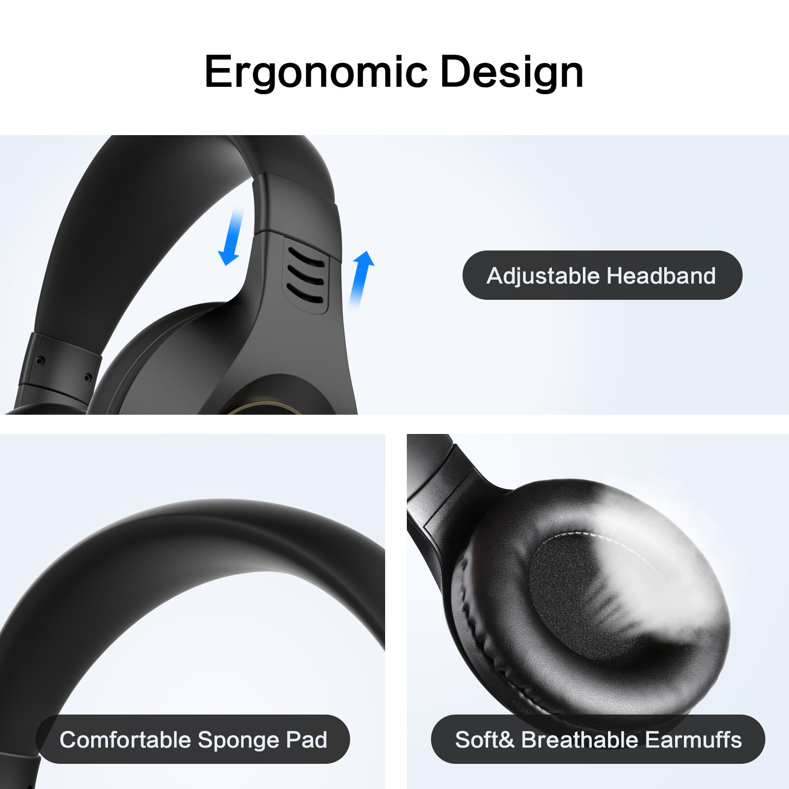 SENICC Wired Headset Headphones With Microphone 3.5mm for PC with Volume Control Soft for Call Centers Business Work E50