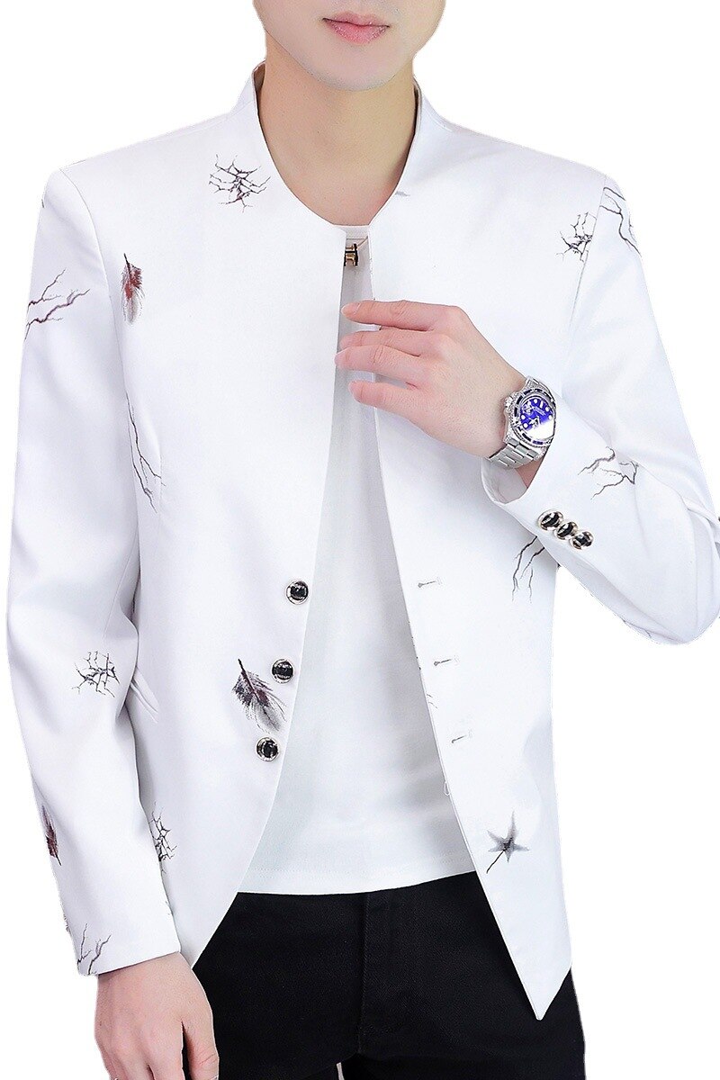 de los Slim blazer estampado jóvenes Collar trabajo blazer de ocio
