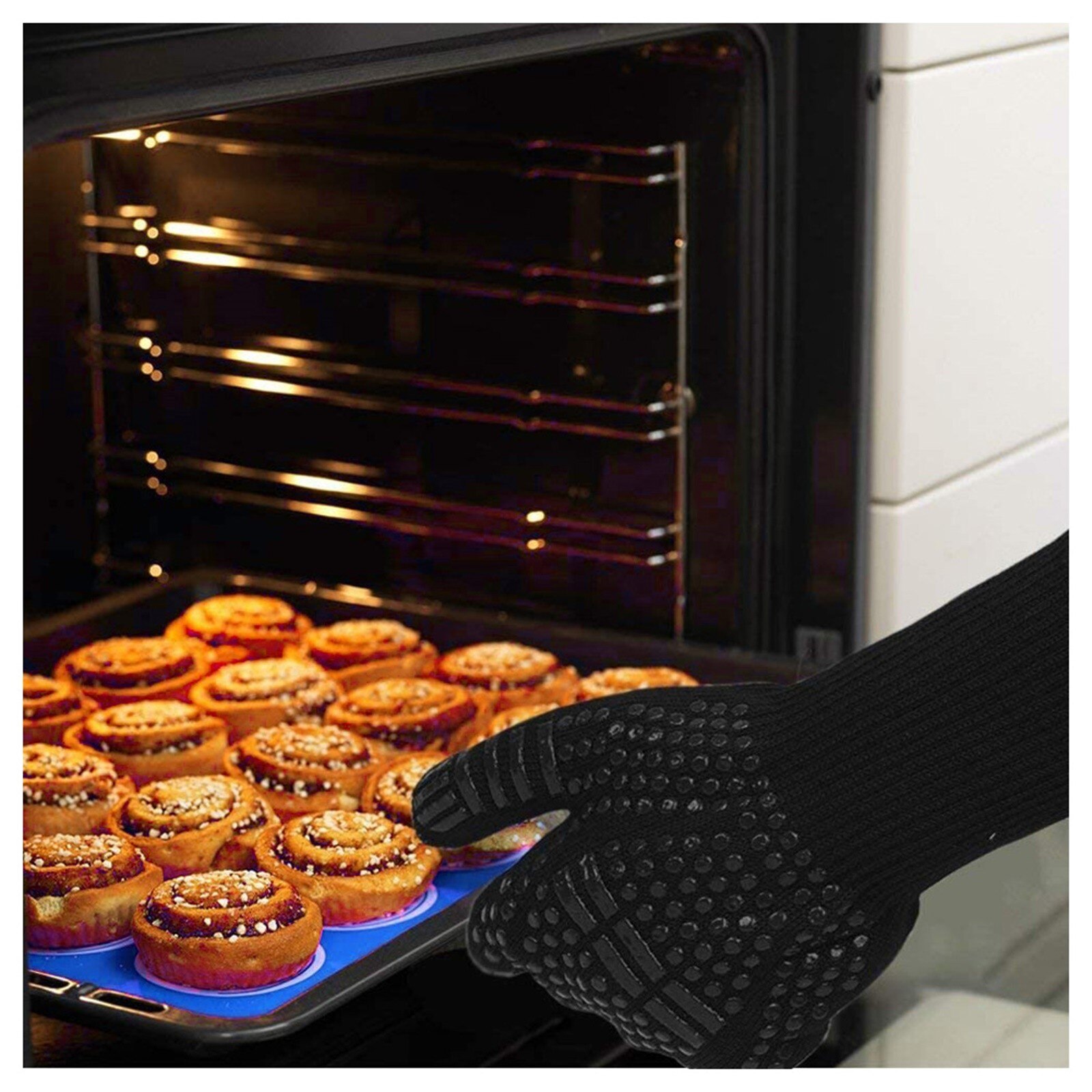 Gants de cuisson pour Barbecue, résistant à la chaleur extrême, pour soudage au four, , #45