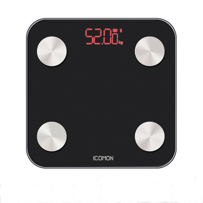 19 de datos de la balanza de peso inteligente báscula de peso para baño piso Digital de grasa corporal, peso Mi escala cuerpo Balance Bluetooth Conne: Black
