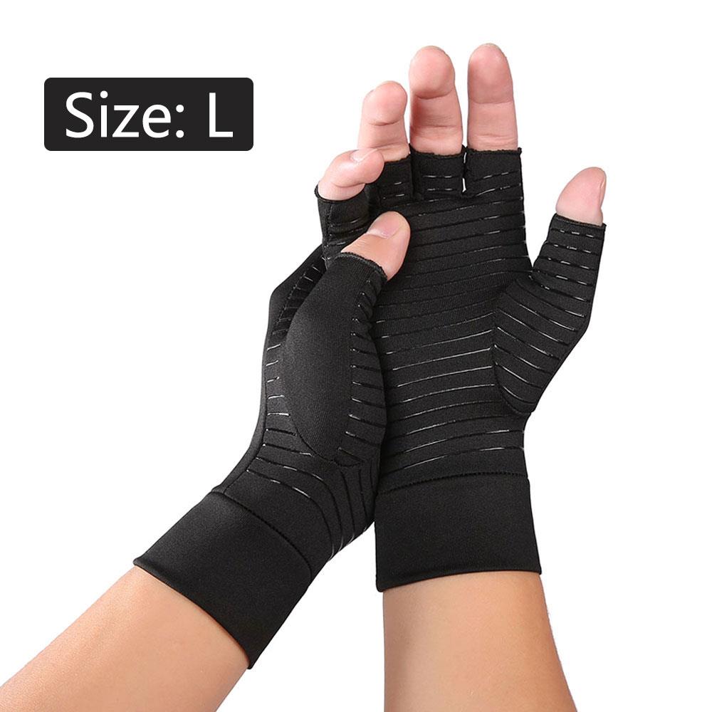 Fibroarthritis Druk Handschoenen Gezondheidszorg Half Vinger Handschoenen Katoen Fiber Accessoires Fysiotherapie Therapie 3 Size Zwart: L