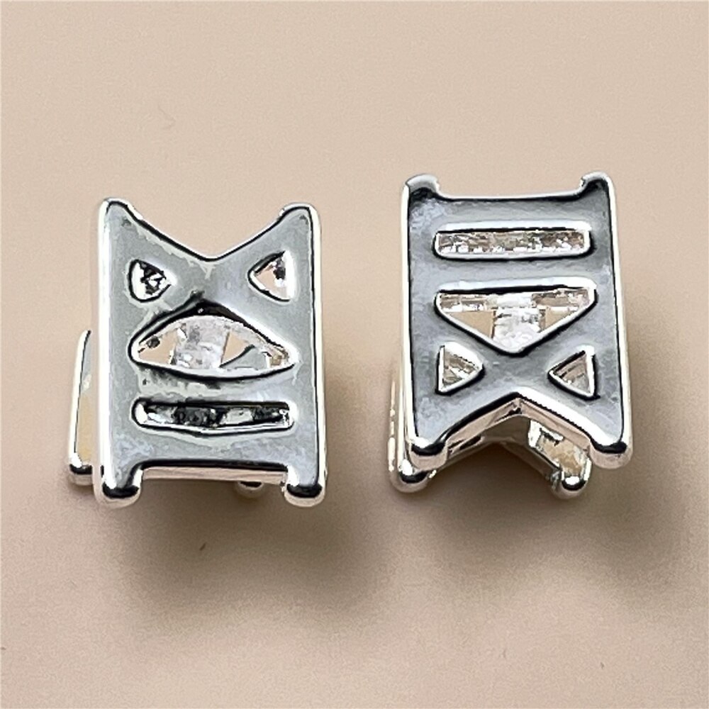 925 Zilveren Manchetknopen Hollow Romeinse Vierkante Knoppen Sieraden