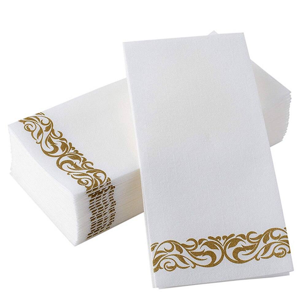 50 stk engangshåndklæder badeservietter bløde absorberende linnedpapirhåndklæder bronzerende blonder hotel middagspapir til køkkengæster