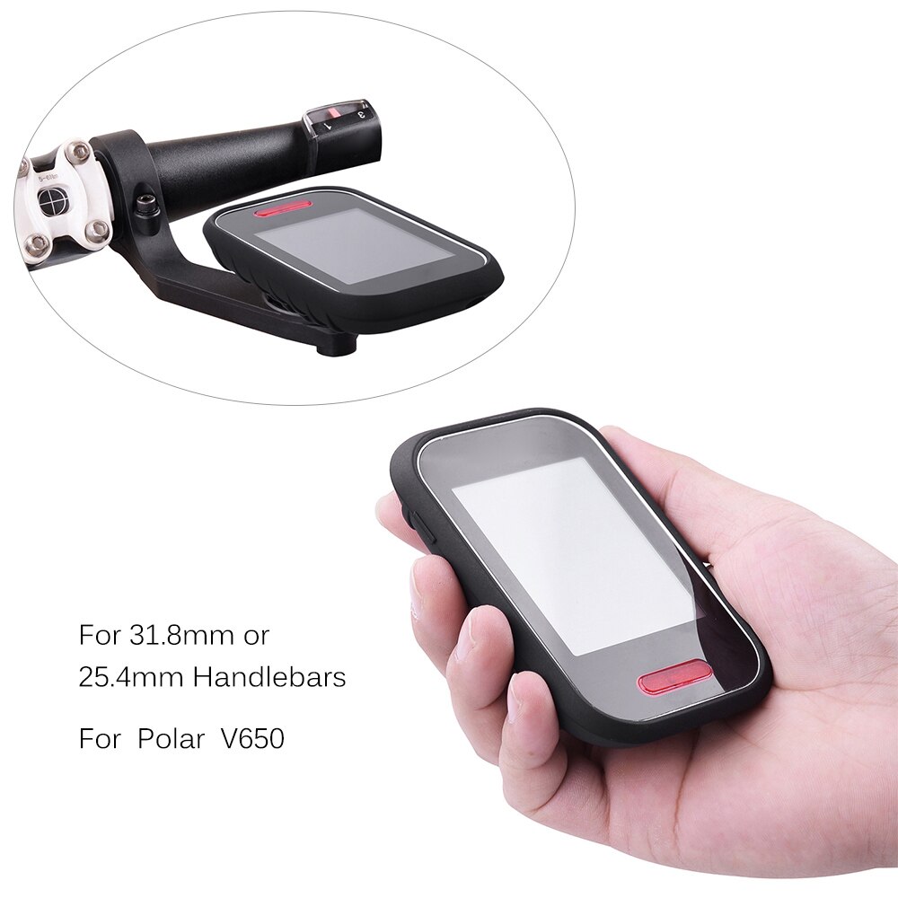 Til gps polar  v650 road mtb cykelcomputer gps protect case silikone cykelcomputermontage sæt til 31.8mm or 25.4mm styr