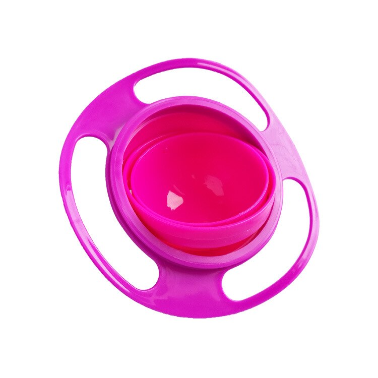Bol anti-renversement pour bébé, modèle universel en forme gyroscope, pratique et spécialement pour enfant, se balance et tourne à 360°, matière alimentaire, vaisselle pour tout-petits: Violet
