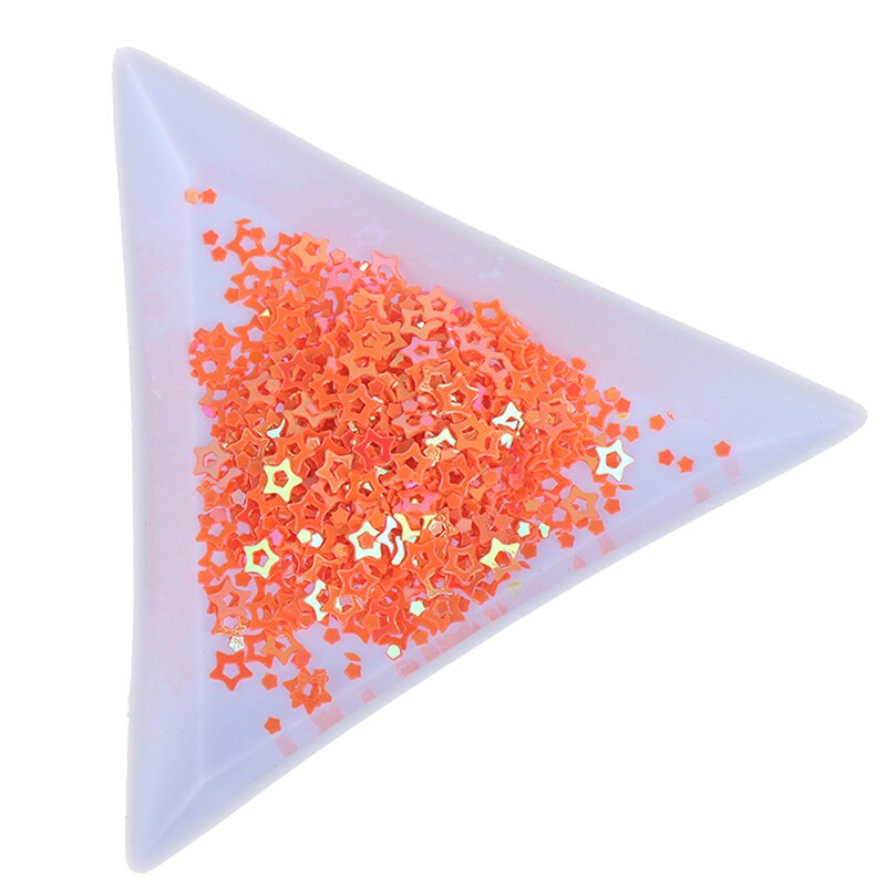Plateau à ongles triangulaire en plastique pour nail art, strass, perles, cristal, tri, rangement, outils de manucure, accessoires, 5 pièces
