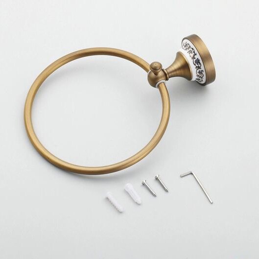 Handdoek Ringen Wall Mounted Handdoek Houder Handdoek Ring Massief Messing Constructie Antiek Brons Afwerking Badkamer Accessoires HJ-1808