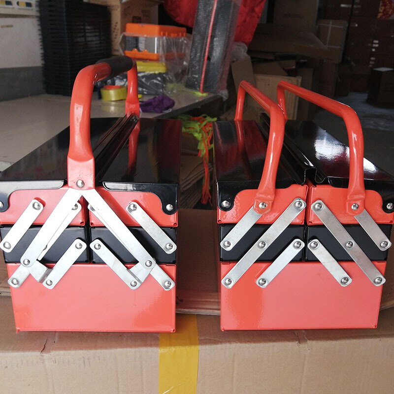 Large Two-layer Three-layer Folding Toolbox Multifunctional Household Toolbox Portable Car Iron Tool Box