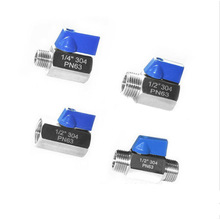 1/8" 1/4" 3/8" 1/2" 3/4" 1" BSP Mini Sanitary Ball Valve SUS304 Stainless Steel Blue Handle Homebrew Beer