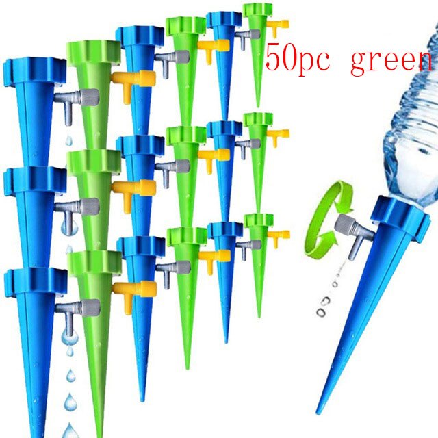 30 st självförsörjande plastbevattningssystem för automatisk droppbevattning inomhus utomhus växt blommatare för växter blomma: 50pc gröna