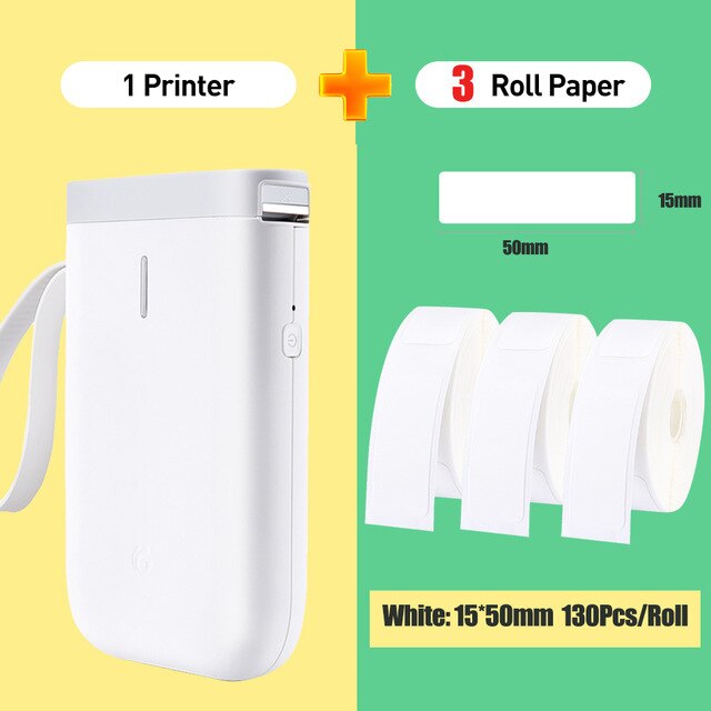Niimbot D11 Wireless label printer Portable Pocket Label Printer Bluetooth Thermal Label Printer Fast Printing: D11 3 White Label XL