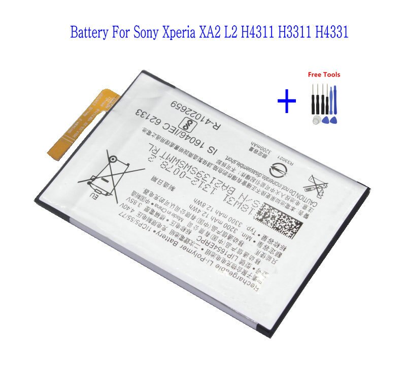 1X3300Mah LIP1654ERPC Vervangende Batterij Voor Sony Xperia Xa 2 XA2 L2 Dual H4311 H3311 H4331Batteries + Reparatie gereedschap Kit