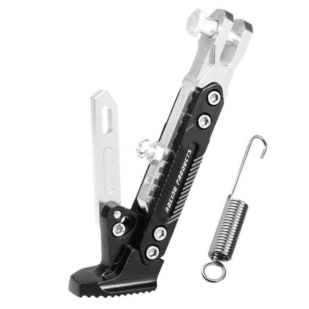 Motocicleta bicicleta elevador kickstand pé ajustável apoio lateral kickstand para moto elétrica estacionamento pé suporte lateral: Silver