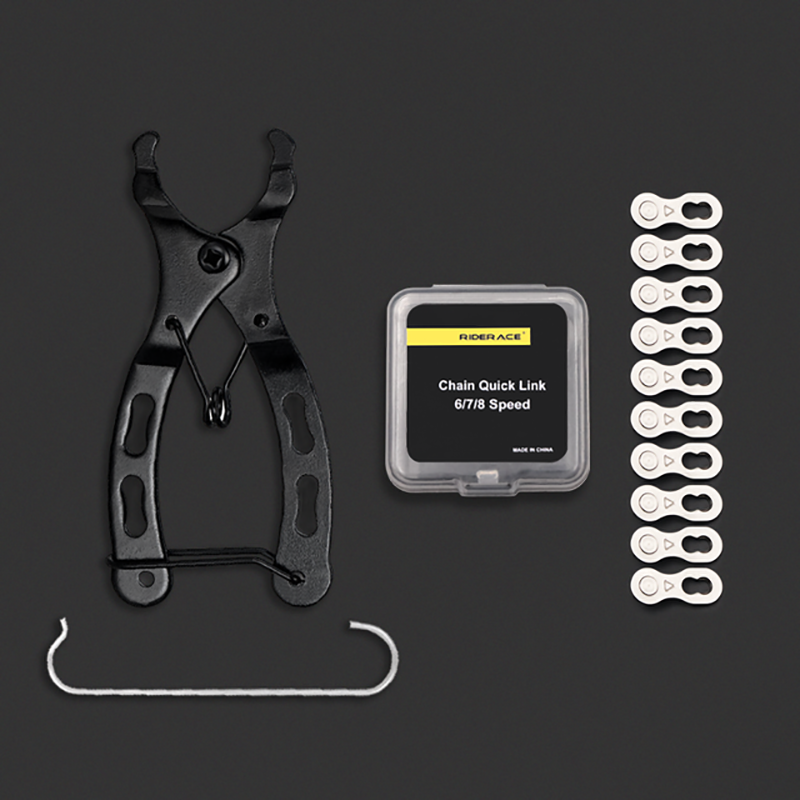 Herramienta de reparación de cadena de bicicleta RIDERACE, juntas de conector de eslabón de cadena de bicicleta, botones mágicos para eslabones maestros rápidos de 6/7/8/9/10/11/12 velocidades: Negro