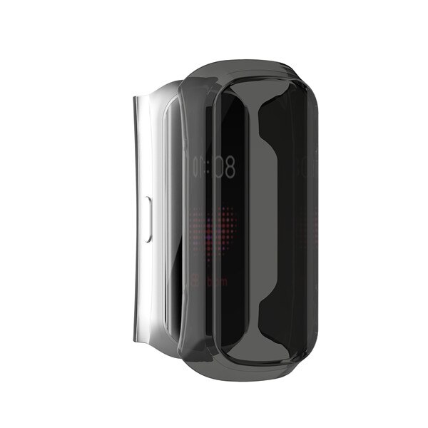 Mjuk skärm tpu genomskinligt skyddsfodral för samsung galaxy fit-e sm -r375 klockskydd skydd skal tillbehör för bandrem: Svart