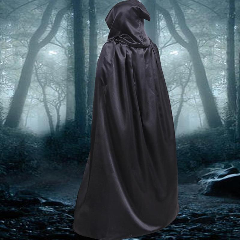 Halloween kostume død kappe voksen mandlig cos dragt vampyr heks kappe tøj magisk troldmand sort  a8 j 0