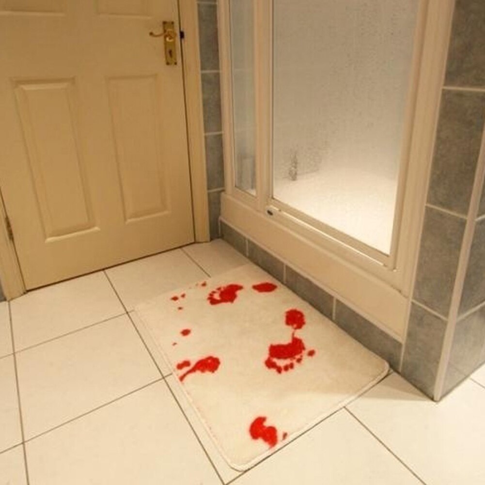 Bademat skræmme dine venner blodig fodaftryk badeværelsesmåtte skridsikker tæppe bløde bademåtter badeværelsesforsyninger