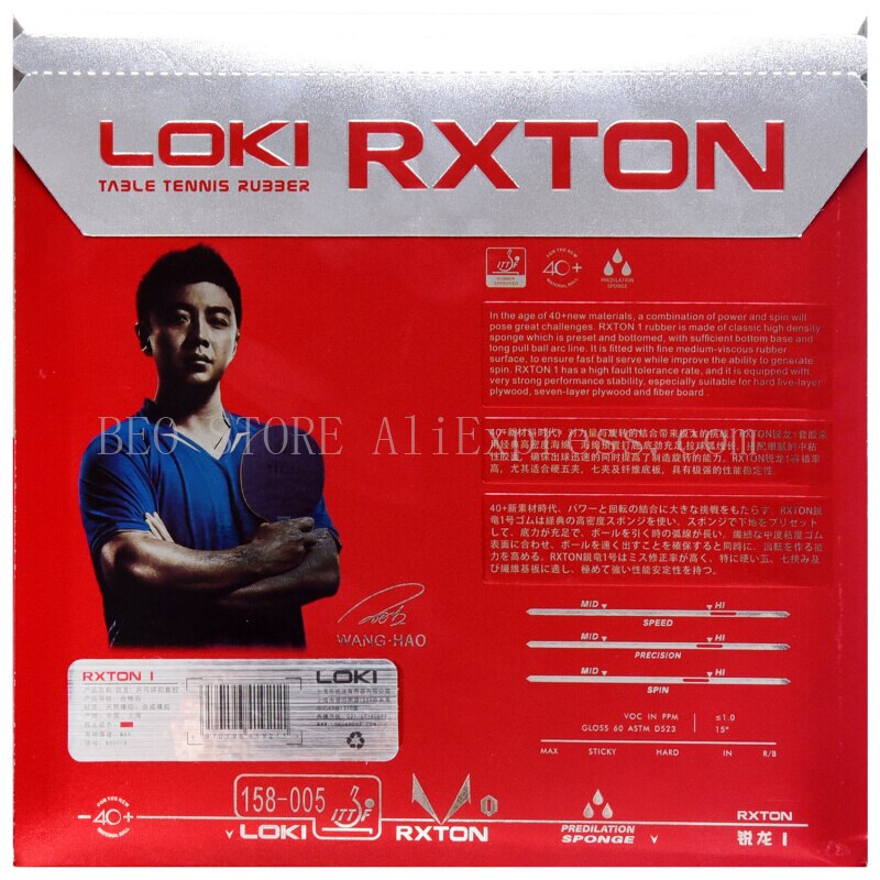 LOKI RXTON Table Tennis Rubber Max Thickness Original WANG HAO LOKI Ping Pong Sponge