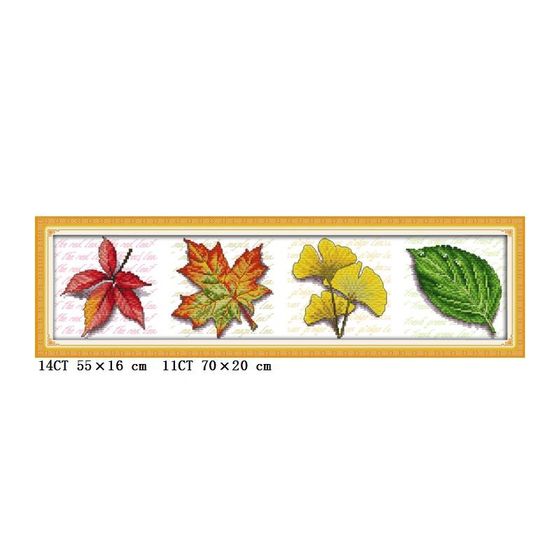 All kinds of leaves small size mini handmade DIY embroidery cross stitch maple leaf ginkgo leaves and other hanging paintings