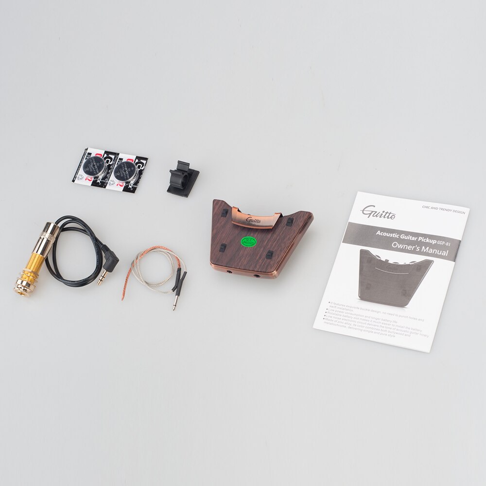 Guitto GGP-01 Guitar Pickups for Classic Acoustic Guitar Pickup Walnut Wood Pickup 1 Set Guitar accessories Musical Instruments