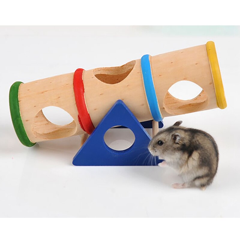 Hamster Hout Speelgoed Omgekeerde Emmer Hamster Wip Tunnel Buis Kleine Huisdier Houten Speelgoed