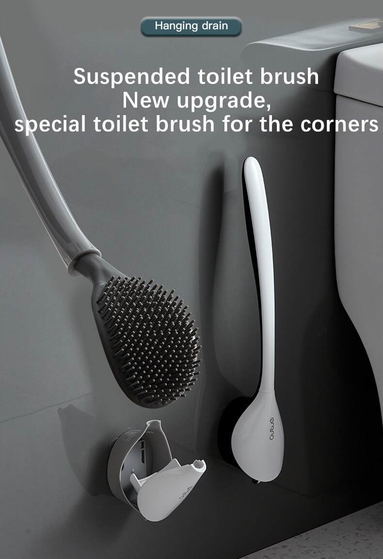 TPR szczotka główka szczotki robić wc bez martwych narożników domowa półka robić zawieszenia na ścianie zestaw szczotek toaletowych kreatywna łazienka silikonowa