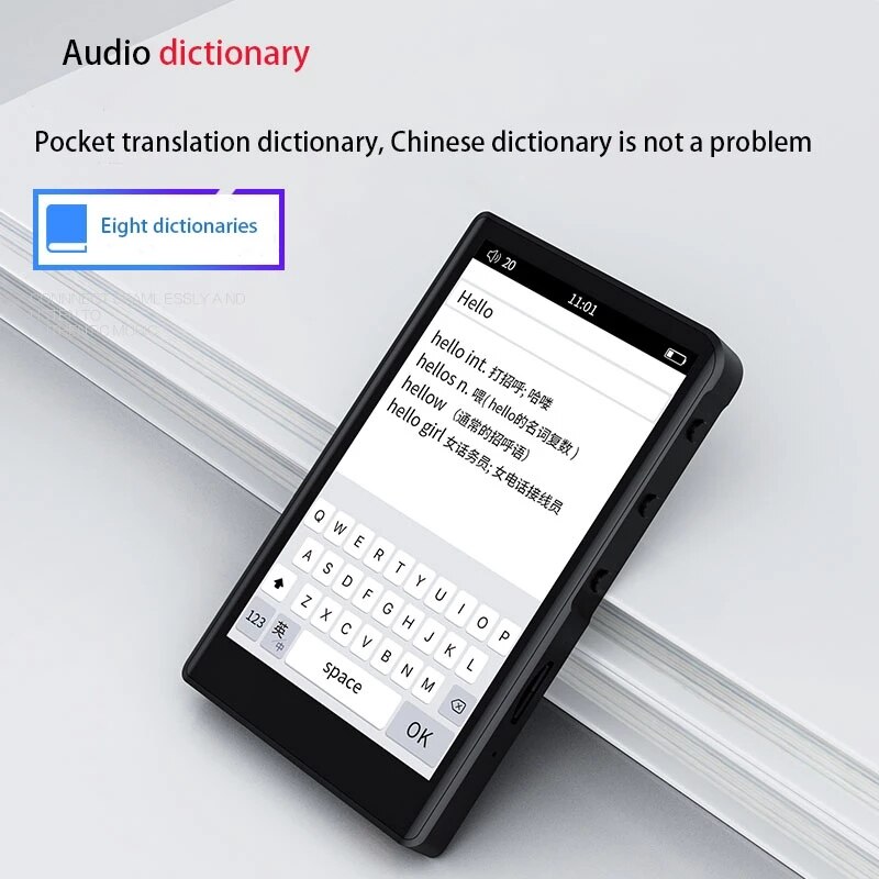 RUIZU H9 Metal MP4 Player Bluetooth 5.0 Built-in Speaker 3.8inch Full Touch Screen Support FM Radio,Recording,Video,E-book