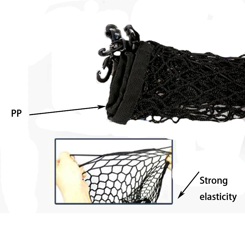90cm X 40cm car luggage black nylon net for car luggage, bag four hook vest net hook version