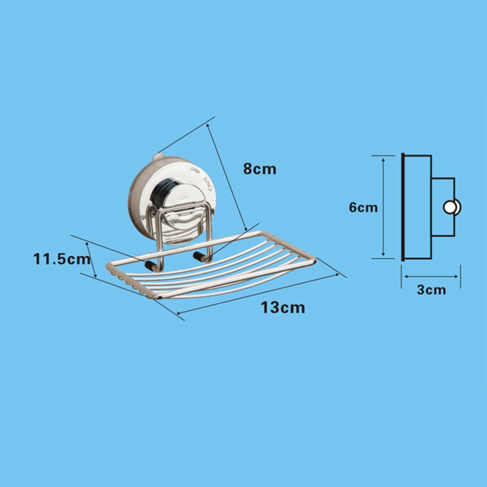 Suction Cup Wall Mounted Soap Dish Stainless Steel Soap Holder Soap Basket Sucker Shower Soap Holder Bathroom Accessories
