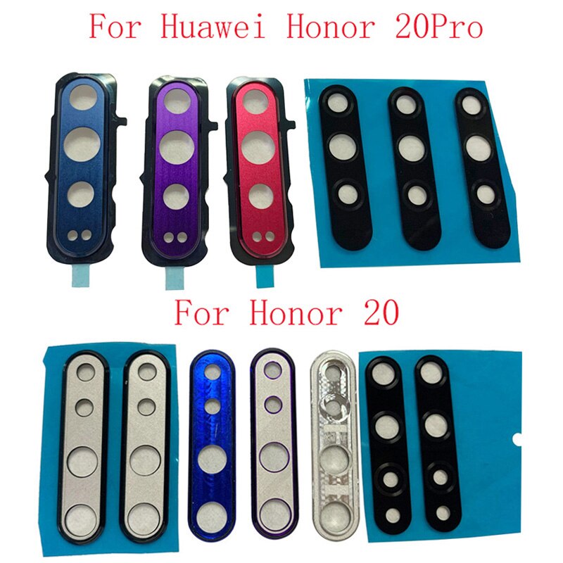 Traseira traseira da câmera lente de vidro com moldura titular reparação traseira habitação capa para huawei honor 20 20 pro honra 20s peças reposição
