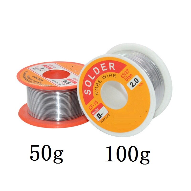 100g 0,6/0,8/1/1, 2 63/37 flujo 2.0% 45FT estaño Alambre de estaño colofonia de fundido núcleo de soldadura de alambre de soldadura rollo No-limpio