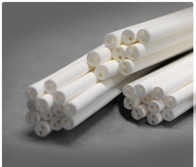 Ceramic tube Thermocouple temperature sensor Protective tube High temperature 1900 degrees With 2 inner hole